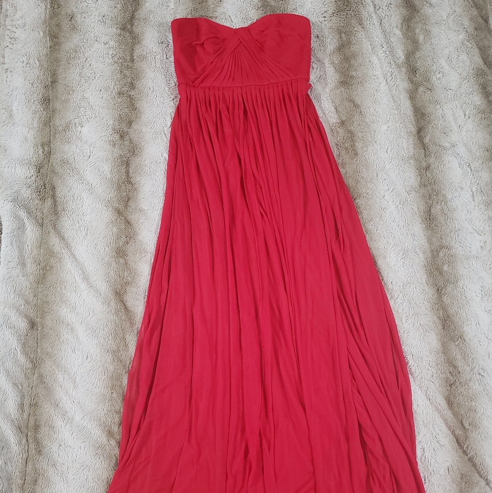 David's Bridal Cherry Red Bridesmaid Dress